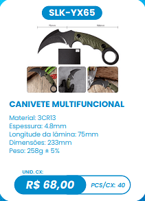 CANIVETE MULTIFUNCIONAL UNID. CX: R$ 68,00 PCS/CX: 40