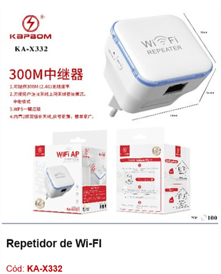 Repetidor de Wi-FI R$ 34,2 PCS/CX:100