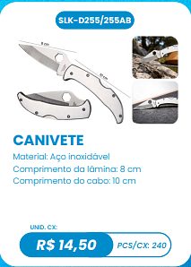 CANIVETE UNID. CX: R$ 14,50 PCS/CX: 240