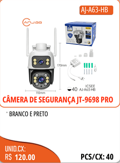 CAMERA DE SEGURANCAJT-9698 PRO UNID.CX:RS 120.00 PCS/CX:40