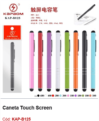 Caneta Touch Screen R$ 1,17 PCS/CX: 2000