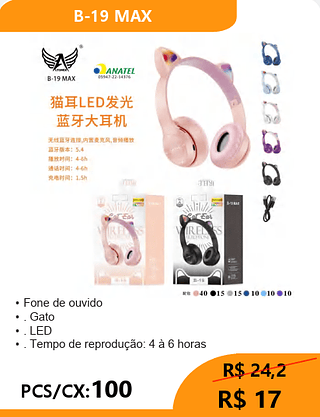 Headset PCS/CX:100 R$17