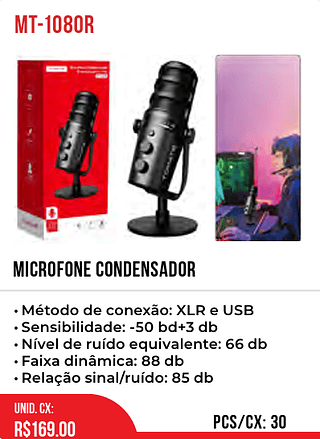Microfone Condensador 30pç=169$