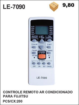 CONTROLE REMOTO AR CONDICIONADO PARA FUJITSU 200pç=9,8$