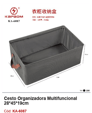 Cesto Organizadora Multifuncional 28*45*19cm R$ 13,5 PCS/cx: 100