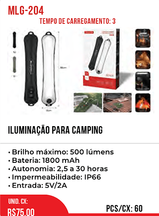 ILUMINAÇÃO PARA CAMPING 60pç=75$