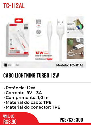 CABO LIGHTNING TURBO 12W 300pç=3,9$