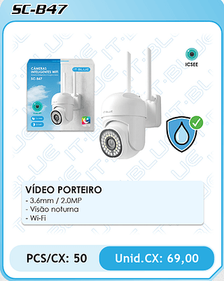 VÍDEO PORTEIRO PCS/CX: 50 Unid.CX: 69,00