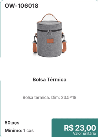 Bolsa Térmica 50 pçs R$ 23.00