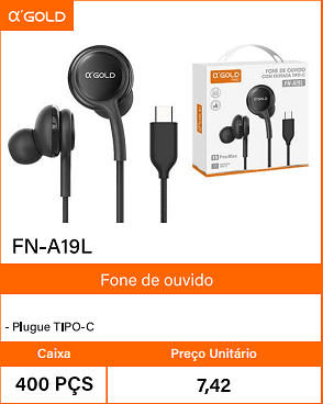 Fone de ouvido Caixa 400 PCS Preco Unitario 7,42