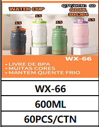 600ML UNID. CX: R$ 27,00 PCS/CX: 60