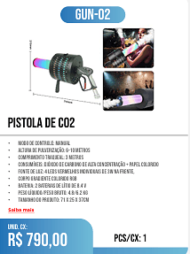 PISTOLA DE CO2 PCS/CX: 1 UNID. CX: r$ 790,00