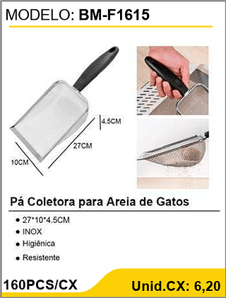 Pá Coletora para Areia de Gatos 160PCS/CX Unid.CX: 6,20