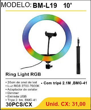Ring light LED 10' 30PCS/CX Unid. CX: 31,00