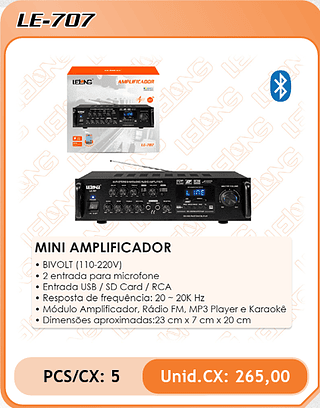 MINI AMPLIFICADOR 5PÇ=265$