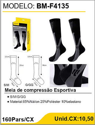 Meia de compressao Esportiva 160Pars/CX Unid.CX:10,50