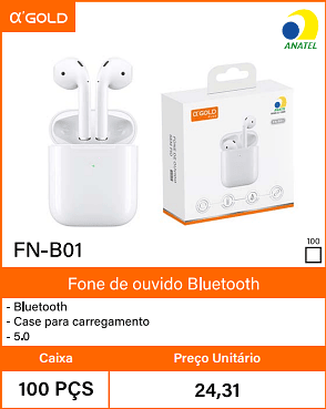 Fone de ouvido Bluetooth - Caixa 100 PCS Preco Unitario 24,31