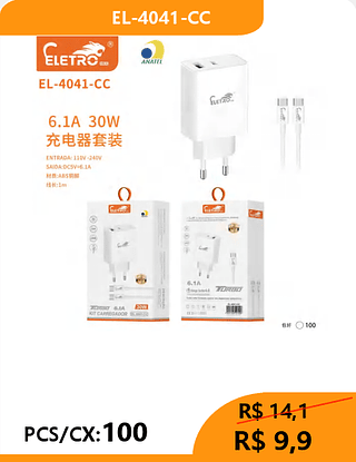 CARREGADOR TPC-TPC PCS/CX:100 R$9,9