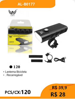 Lanterna Bicicleta PCS/CX:120 R$ 28