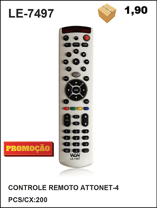 CONTROLE REMOTO ATTONET-4 200PÇ=1,9$