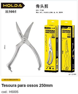 Tesoura para ossos 250mm R$ 16,2 PC/CX:100