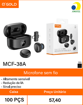 Microfone sem fio - Caixa 100 PCS Preco Unitario 57,40