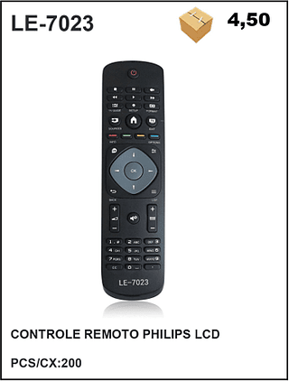 CONTROLE REMOTO PHILIPS LCD 200pç=4,5$