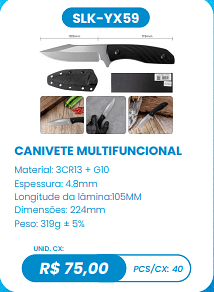 CANIVETE MULTIFUNCIONAL UNID. CX: R$ 75,00 PCS/CX: 40