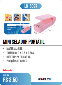 MINI SELADOR PORTÁTIL PCS/CX: 200 UNID. CX: r$ 3,50
