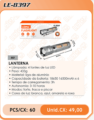 LANTERNA 60PÇ=49$