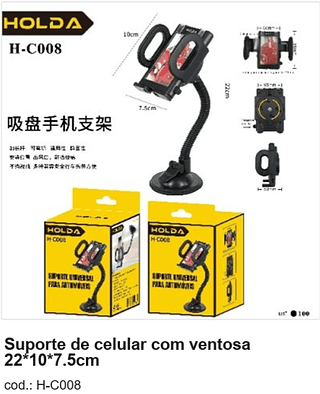 Suporte de celular com ventosa 22*10*7.5cm R$ 10,8 PC/CX:100