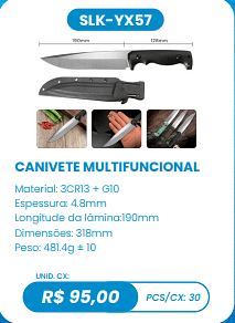 CANIVETE MULTIFUNCIONAL UNID. CX: R$ 95,00 PCS/CX: 30