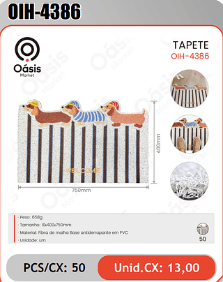 TAPETE PCS/CX: 50 Unid.CX: 13,00
