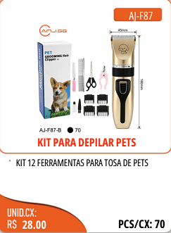 KIT PARA DEPILAR PETS UNID.CX:RS 28.00 PCS/CX:70