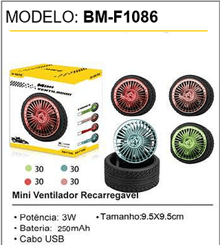 Mini Ventilador Recarregavel 120PCS/CX Unid. CX:11,50