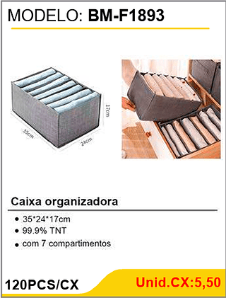 Caixa organizadora 120PCS/CX Unid.CX:5,50