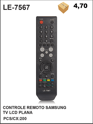 CONTROLE REMOTO SAMSUNG TV LCD PLANA 200PÇ=4,7$