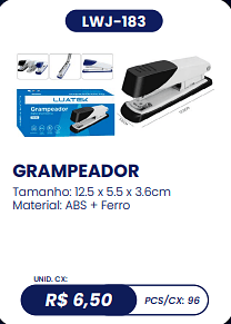 GRAMPEADOR UNID. CX: R$ 6,50 PCS/CX: 96