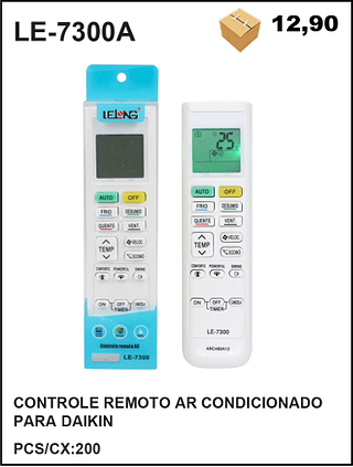 CONTROLE REMOTO AR CONDICIONADO PARA DAIKIN 200PÇ=12,9$