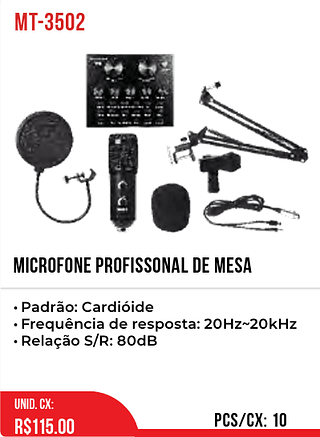 MICROFONE PROFISSIONAL DE MESA 10pç=115$
