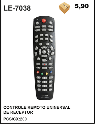 CONTROLE REMOTO UNINERSAL DE RECEPTOR 200pç=5,9$