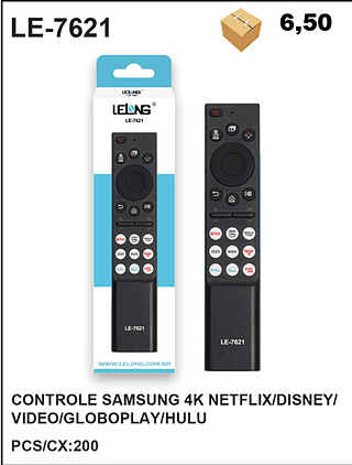 CONTROLE SAMSUNG 4K NETFLIX/DISNEY/ VIDEO/GLOBOPLAY/HULU 200PÇ=6,5$