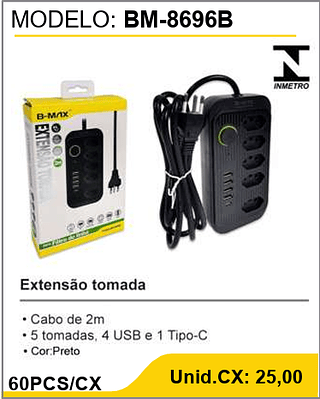Extensão tomada 60PCS/CX Unid.CX: 25,00