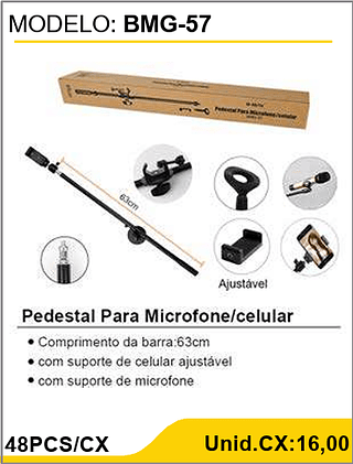 Pedestal Para Microfone/celular 48PCS/CX Unid.CX:16,00
