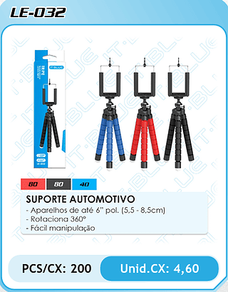 SUPORTE AUTOMOTIVO PCS/CX: 200 Unid.CX: 4,60