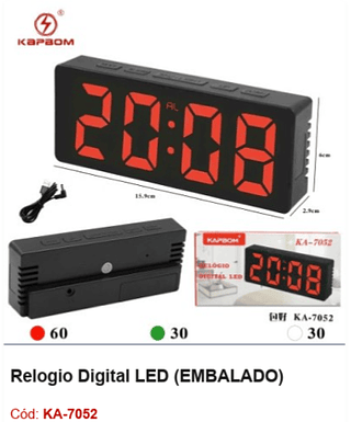 Relogio Digital LED R$24,3 PCS/Cx:120