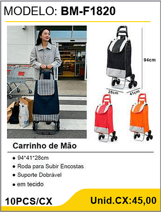Carrinho de Mão 10PCS/CX Unid.CX:45,00