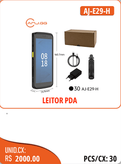LEITOR PDA UNID.CX:RS 2000.00 PCS/CX:30
