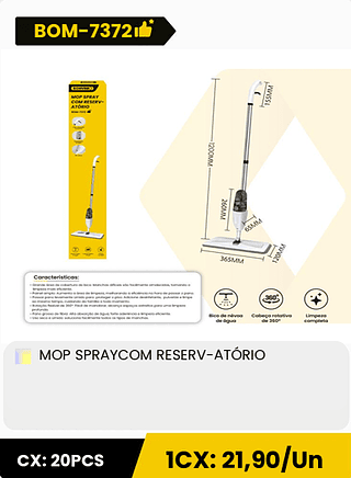 MOP SPRAYCOM RESERV-ATÓRIO CX: 20PCS 1CX: 21,90/Un
