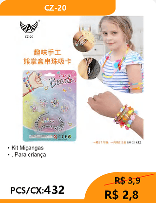 Kit Miçangas PCS/CX:432 R$ 2,8